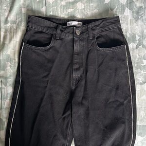Black Rhinestoned Zara Jeans